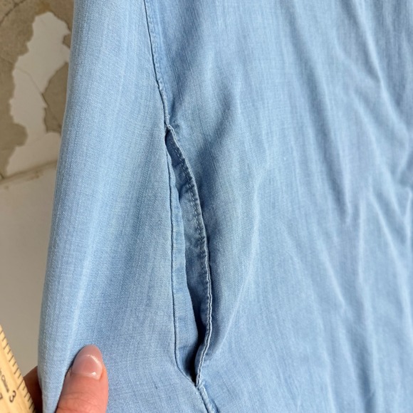 Rachel Roy Dress Sleeveless Denim Chambray Shift Women Plus 2X Pockets High Low - Picture 6 of 10